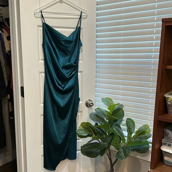 Slinky Dark Teal Shein Cocktail Dress - Picture 1 of 6
